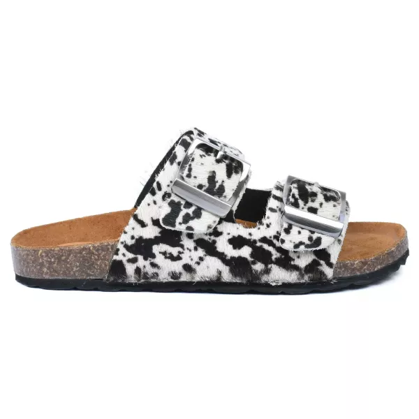 MULES FEMME CUIR NOIR BLANC