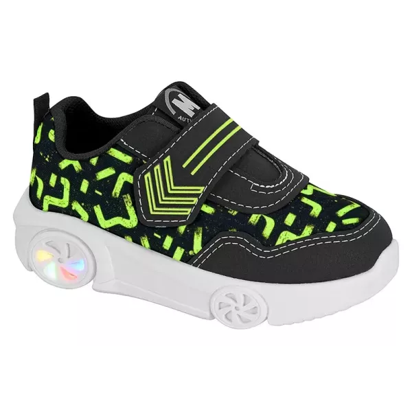 SNEAKERS LED GARÇON NOIR VERT