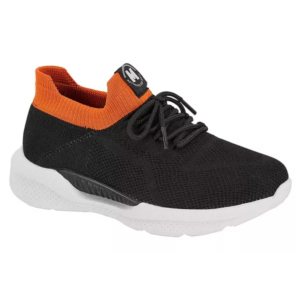 SNEAKERS GARÇON NOIR ORANGE
