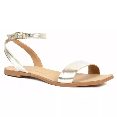 Sandale femme dorée Andrea Bruni cuir avec bride cheville AB-666-5-DO