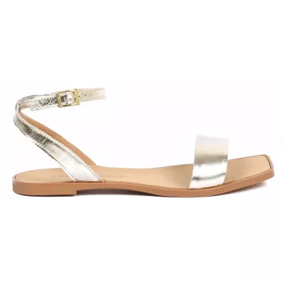 Sandale femme dorée Andrea Bruni cuir avec bride cheville AB-666-5-DO