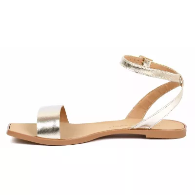 Sandale femme dorée Andrea Bruni cuir avec bride cheville AB-666-5-DO