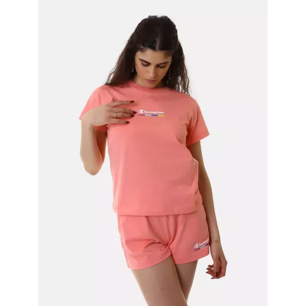 CREWNECK T-SHIRT FEMME CORAIL