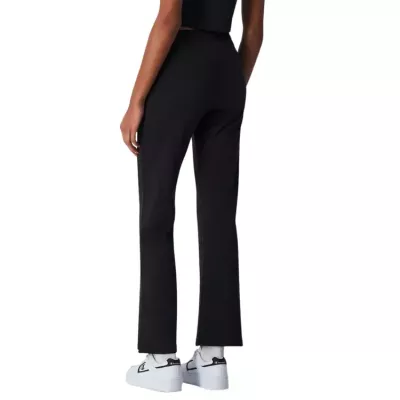 Pantalon femme Champion Wide Leg 117129-KK001 noir avec coupe ample fluide, taille élastique et tissu coton extensible