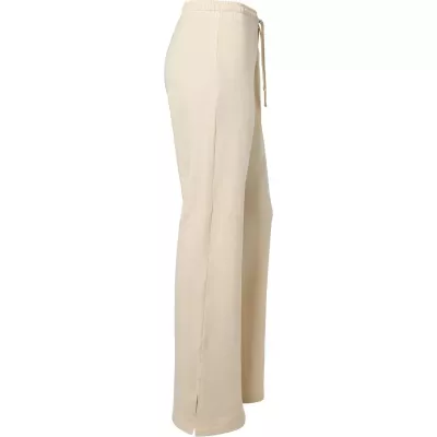 Pantalon femme Champion WIDE LEG PANTS 117129-YS137 beige avec coupe ample fluide, taille élastique et tissu confortable