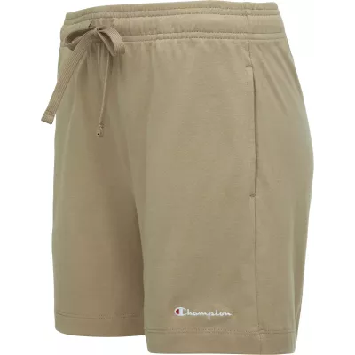 Short femme Champion SHORTS 117144-MS066 beige en coton avec taille ajustable et coupe classique confortable