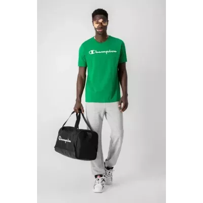 T-shirt homme CHAMPION CREWNECK vert avec logo poitrine manches courtes 217146-GS017