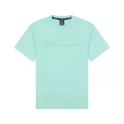 T-shirt homme CHAMPION CREWNECK bleu ciel avec logo poitrine 217146-GS101