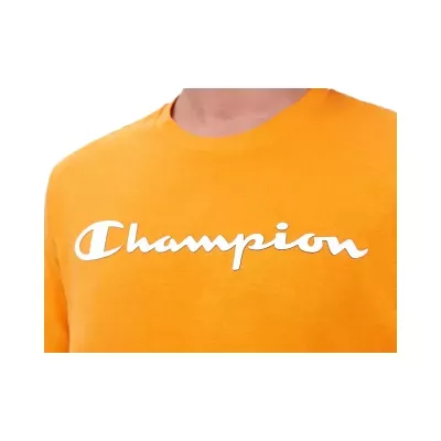 T-shirt homme CHAMPION CREWNECK orange avec logo poitrine