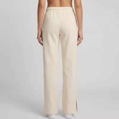 Pantalon femme Champion WIDE LEG PANTS 117129-YS137 beige avec coupe ample fluide, taille élastique et tissu confortable
