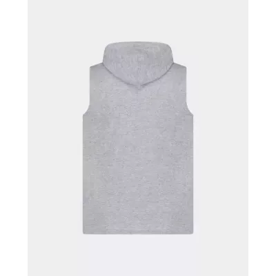 Débardeur homme CHAMPION gris avec capuche ajustable et logo imprimé poitrine