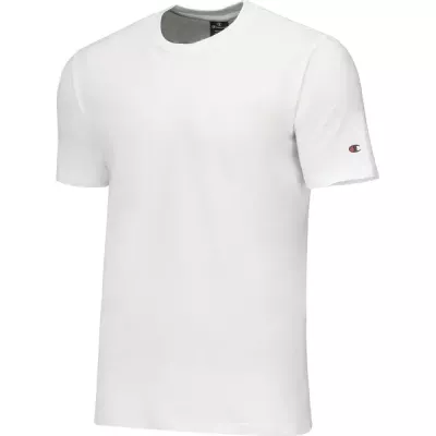 Lot de 2 t-shirts homme CHAMPION bleu marine et blanc 100% coton coupe standard col rond