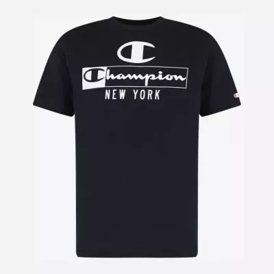 T-shirt homme CHAMPION CREWNECK long bleu marine 100% coton col rond coupe ample