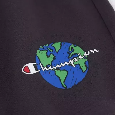 Bermuda homme CHAMPION gris foncé LONG BERMUDA avec logo imprimé et poches latérales