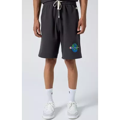Bermuda homme CHAMPION gris foncé LONG BERMUDA avec logo imprimé et poches latérales