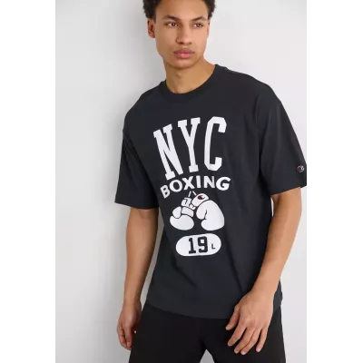T-shirt homme CHAMPION CREWNECK noir 100% coton col rond coupe classique 219856-KK001