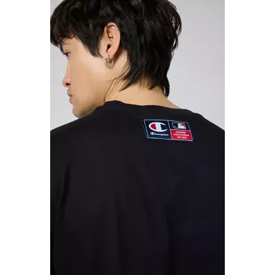 T-shirt homme CHAMPION MLB CREWNECK noir 100% coton col rond style casual
 219882-KK001