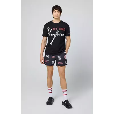 T-shirt homme CHAMPION MLB CREWNECK noir 100% coton col rond style casual
 219882-KK001