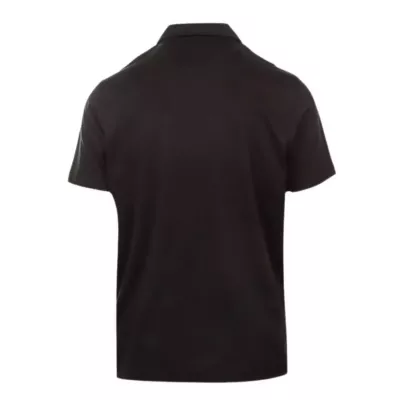 Polo homme CHAMPION noir en coton stretch avec coupe confortable 219766-KK001