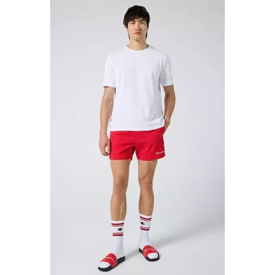 Short de bain homme CHAMPION rouge BEACHSHORT avec doublure maille et cordon 219979-RS032