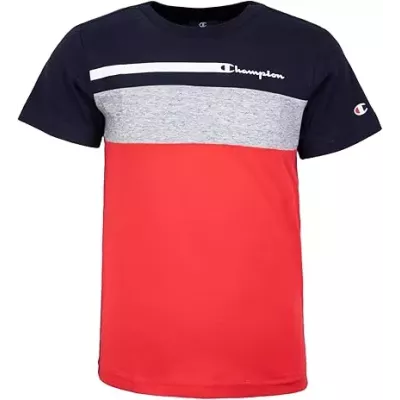T-shirt homme CHAMPION Logo Small bleu marine 100% coton avec petit logo devant 306293-BS501