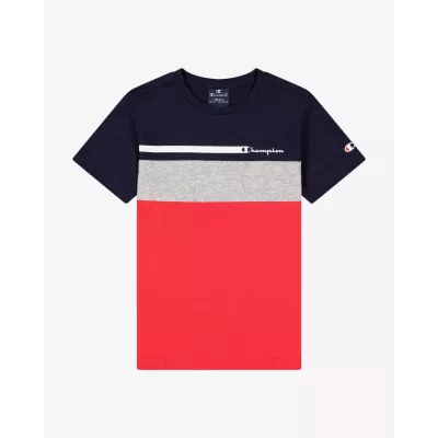 T-shirt homme CHAMPION Logo Small bleu marine 100% coton avec petit logo devant 306293-BS501