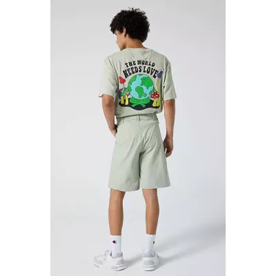 Bermuda homme CHAMPION vert Eco Future en coton stretch style casual E20007-GS072