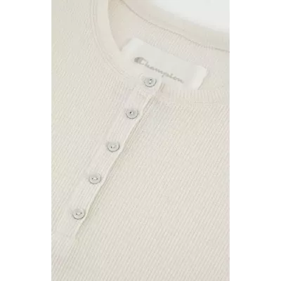 T-shirt femme CHAMPION beige col rond en coton mélangé style casual confortable E10013-YS137