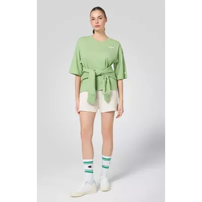 Short femme CHAMPION beige regular fit en coton mélangé style casual confortable E10012-YS137