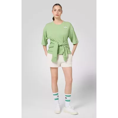 Short femme CHAMPION beige regular fit en coton mélangé style casual confortable E10012-YS137
