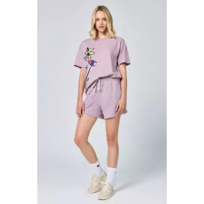 Bermuda femme CHAMPION violet en coton mélangé style décontracté E10009-PS162