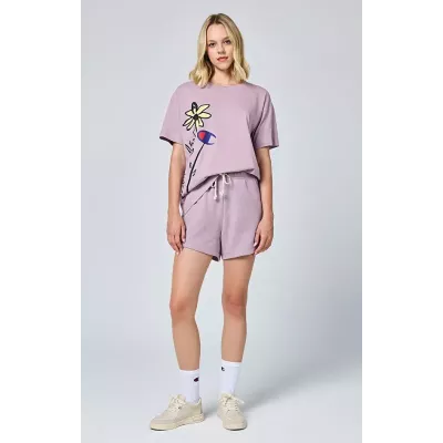 Bermuda femme CHAMPION violet en coton mélangé style décontracté E10009-PS162