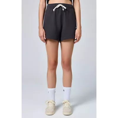 Bermuda femme CHAMPION noir en coton mélangé coupe confortable style casual E10009-ES503