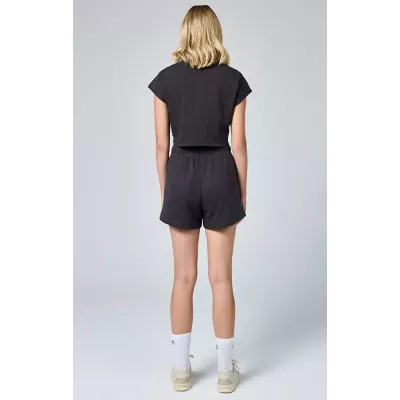 Bermuda femme CHAMPION noir en coton mélangé coupe confortable style casual E10009-ES503