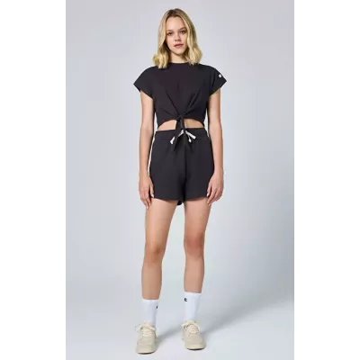 Bermuda femme CHAMPION noir en coton mélangé coupe confortable style casual E10009-ES503