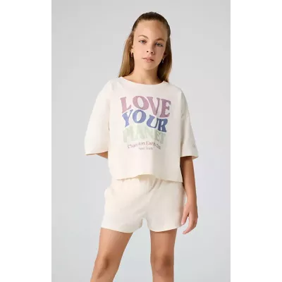 Short fille CHAMPION beige 100% coton style casual confortable 404973-YS137