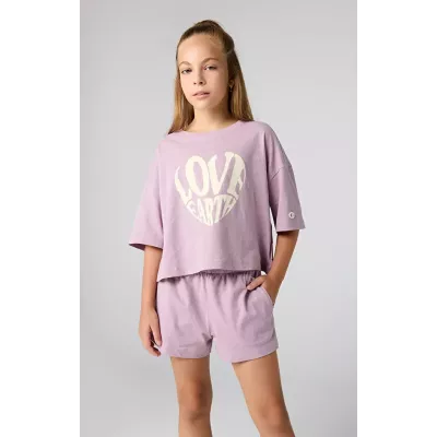 Short fille CHAMPION violet 100% coton coupe confortable 404973-PS162