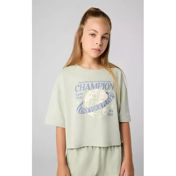 CREWNECK T-SHIRT FILLE VERT