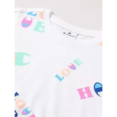Ensemble fille CHAMPION blanc 100% coton tenue enfant confortable 404968-WL001
