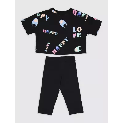 Ensemble fille CHAMPION noir 100% coton tenue confortable style sportswear 404968-KL001