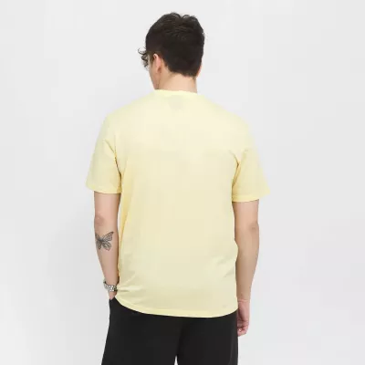 T-shirt homme CHAMPION CREWNECK jaune avec logo poitrine manches courtes 217146-YS105