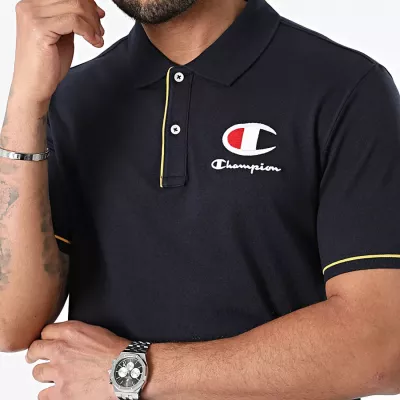 Polo homme CHAMPION bleu marine en coton piqué style casual chic