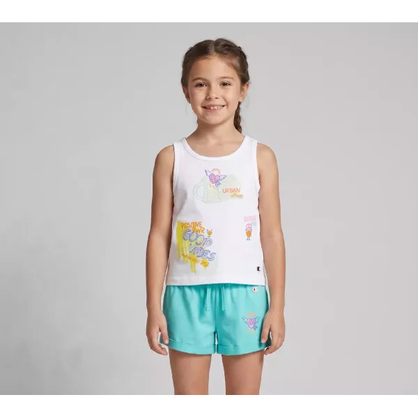 ENSEMBLE FILLE BLANC DÉBARDEUR ET SHORT