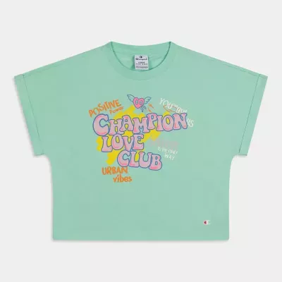 champion CREWNECK T-SHIRT FILLE VERT 404932-GS009