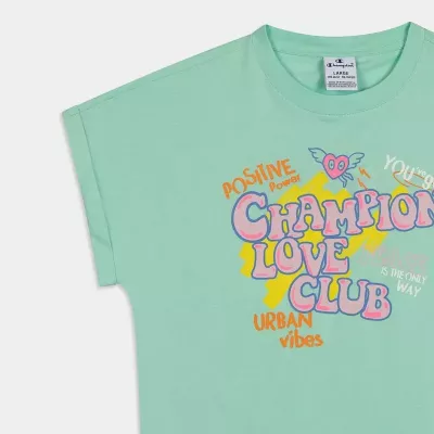 champion CREWNECK T-SHIRT FILLE VERT 404932-GS009