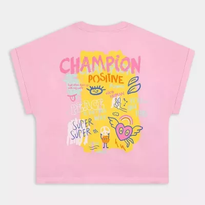 champion CREWNECK T-SHIRT FILLE ROSE 404932-PS013