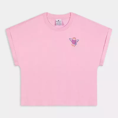 champion CREWNECK T-SHIRT FILLE ROSE 404932-PS013