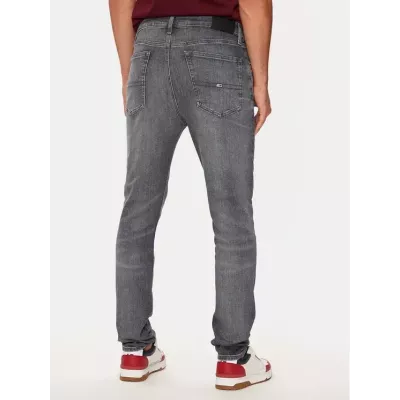 Jean homme Tommy Jeans SIMON DM0DM20407-1BZ noir en denim stretch coupe skinny ajustée moderne