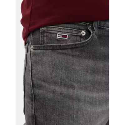 Jean homme Tommy Jeans SIMON DM0DM20407-1BZ noir en denim stretch coupe skinny ajustée moderne