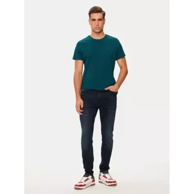 Jean homme Tommy Jeans SIMON SKINNY FIT DM0DM20419-1BK bleu marine en denim stretch coupe skinny ajustée moderne